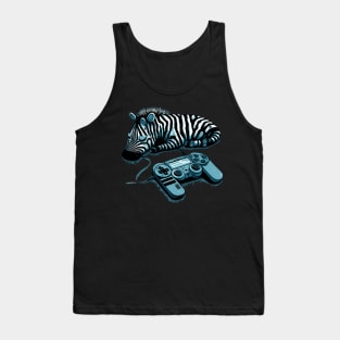 Sleeping by Day Gaming by Night - Zebra gamer Tank Top